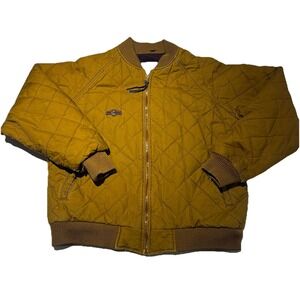 Vintage Brown Quilted Columbia Jacket Full Zip Bomber Women's L 90s Y2K